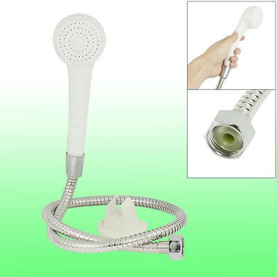   Tone Flexible Hose White Handheld Shower Head w Heart Shape Holder