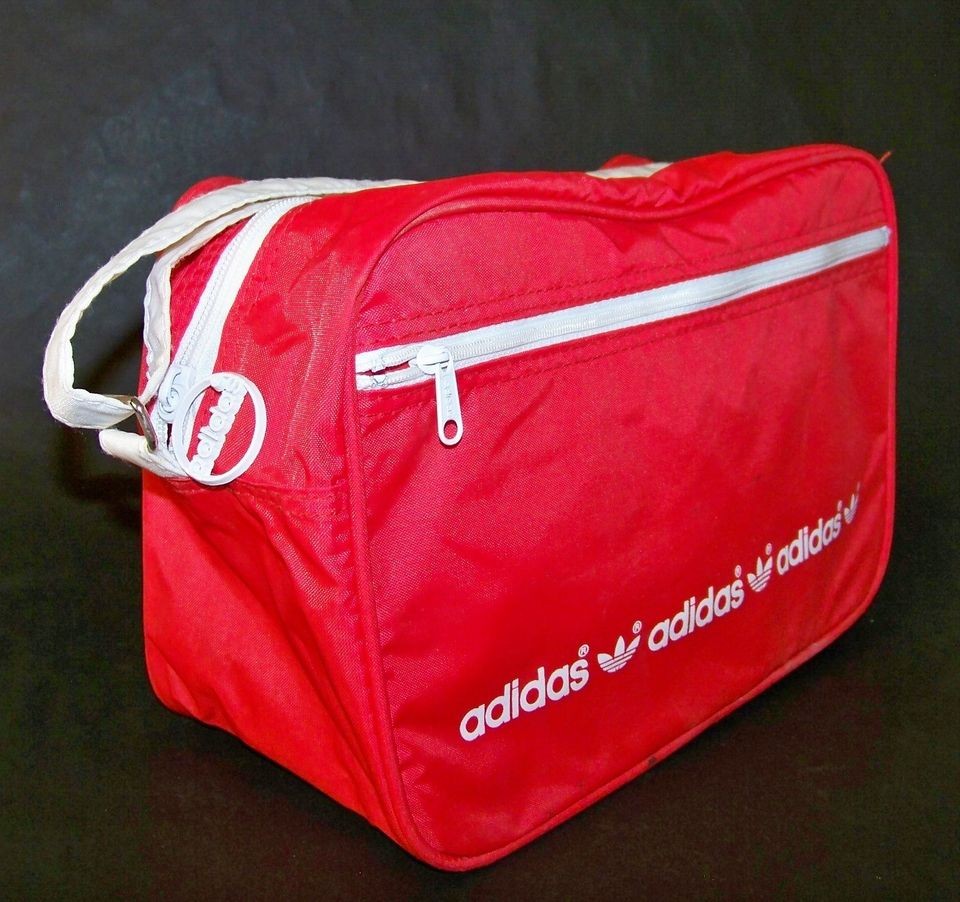 VINTAGE RED ADIDAS HANDBAG SHOULDER BAG TAIWAN ROTE TASCHE SPORT