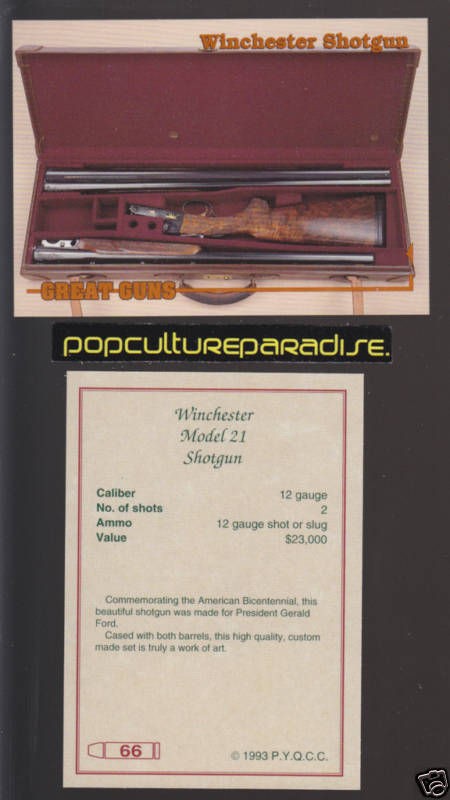 WINCHESTER MODEL 21 SHOTGUN 12 Gauge GREAT GUNS CARD