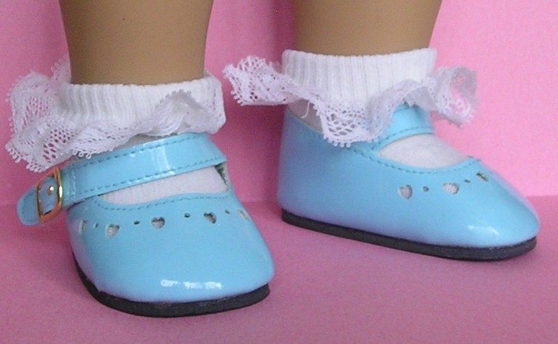 SKY BLUE MJ SHOES DOLL CLOTHES FI18AMERICAN GIRL DOLL