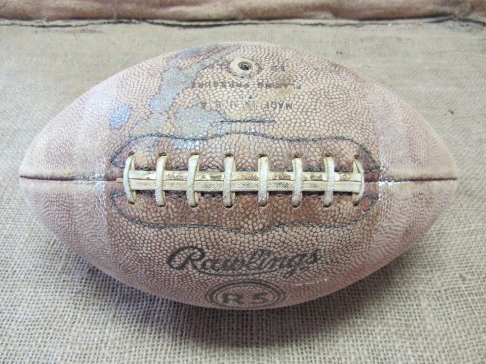 Vintage Rawlings Leather Football Antique Old Wilson Ball 