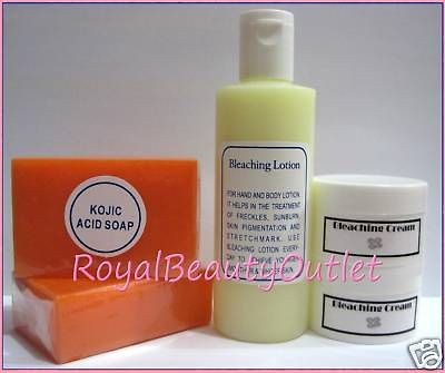 LOT 5 Bleaching Whitening Lotion Kojic Acid Soap, Cream