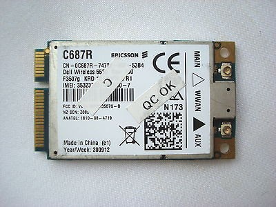 Dell WWAN Wireless 5530 HSPA 3G GPS Mini Card Ericsson F3507G work for 