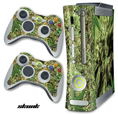   STICKER DECAL WRAP FOR ORIGINAL XBOX 360 SYSTEM 420 WEEDS   SKUNK BUD