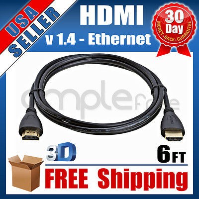   6FT 1.4 For BLURAY 3D DVD PS3 HDTV XBOX LCD HD TV 1080P ETHERNET SALE