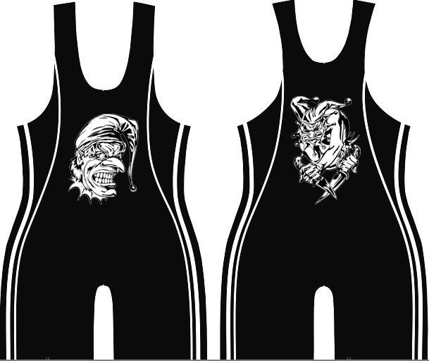 Buyer Can Design Black Joker Wrestling Singlet Wrestling Suit