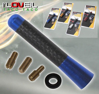 BLUE CARBON FIBER RADIO FREQUENCY SCREW ON TYPE REAR ALUMINUM 