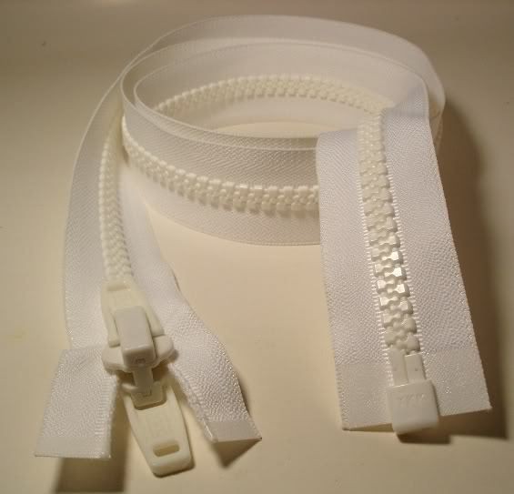 Bimini Top Marine Canvas YKK ZIPPER #10   WHITE 36