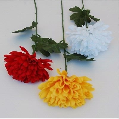 24X SILK WEDDING CHRYSANTHEMUM ARTIFICIAL FLOWER STEM WHOLESALE BULK 