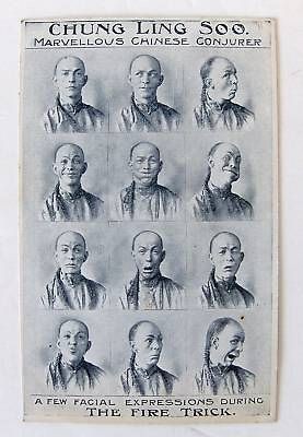 ORIGINAL 1900s CHUNG LING SOO POST CARD, FACIAL EXPRESSIONS RARE