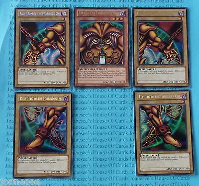 Yu gi oh Full 5 Card Set of Exodia The Forbidden One Secret Rare Mint 