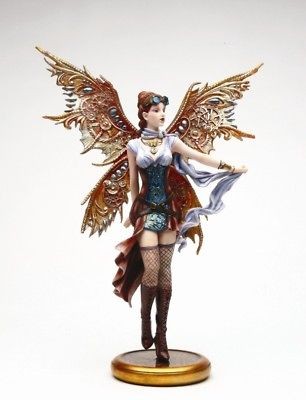 STEAMPUNK FAIRY JESS MOONLIT FLIGHT STATUE FIGURINE GEARWORK WINGS 