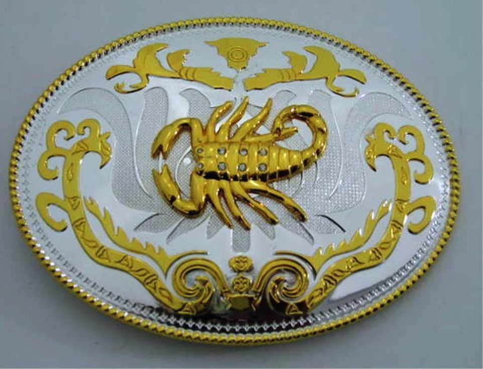 SCORPIO DURANGO ZODIAC GOLD SILVER JUMBO BELT BUCKLE HEBILLA BOUCLE DE 