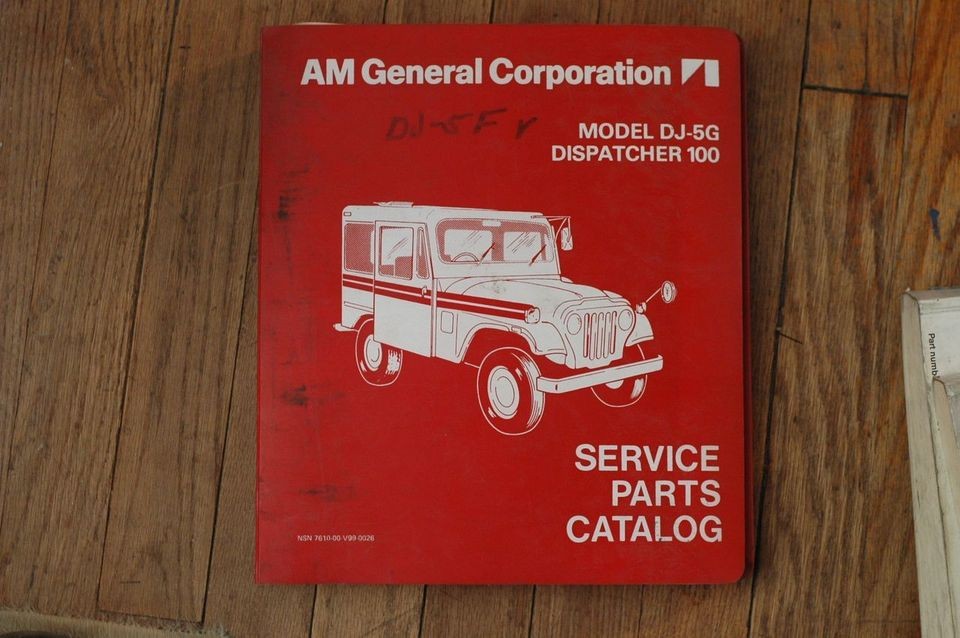 AMC AM Jeep DJ 5F Dispatcher 100 Master Parts Catalog Book Manual US 