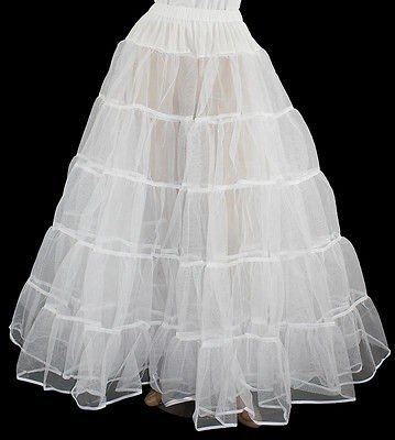 WHITE CRINOLINE 4 VICTORIAN, CIVIL WAR, Wedding DRESS SIZE S/M Length 