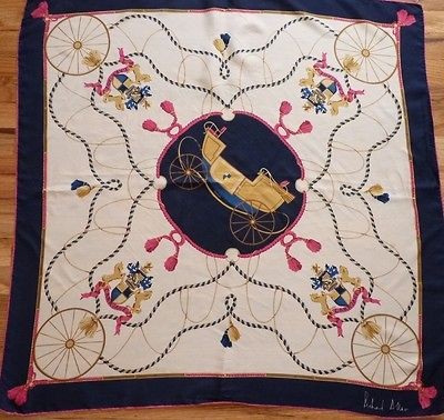 RICHARD ALLEN VINTAGE CARRIAGES SILK SCARF 34 SQUARE