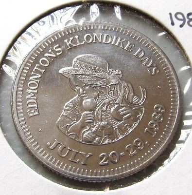 EDMONTON KLONDIKE DAYS JULY 1989 ALBERTA CANADA SOUVENIR RARE TOKEN