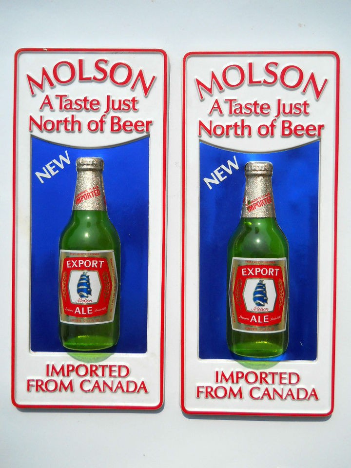 Molson Export Ale Beer Sign s 3 D Bottle Vintage Canada