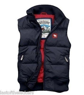 Mens Abercrombie & Fitch Body Warmer / Gilet in Navy Blue BNWT Size 