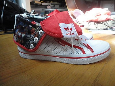 VERY RARE Adidas womens high top hi top sneaker red and white gently 