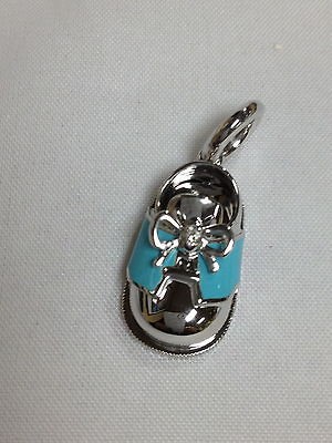 Aaron Basha Light Blue Saddle Shoe 18K White Gold Baby Charm $1600 