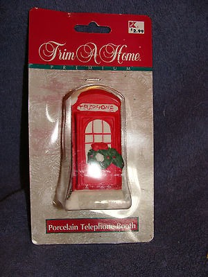   Trim a Home Premium Village Accessory Porcelain Telephone Booth