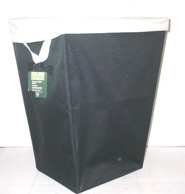 Canopy Removable Liner Hamper, Black / Ivory   NEW