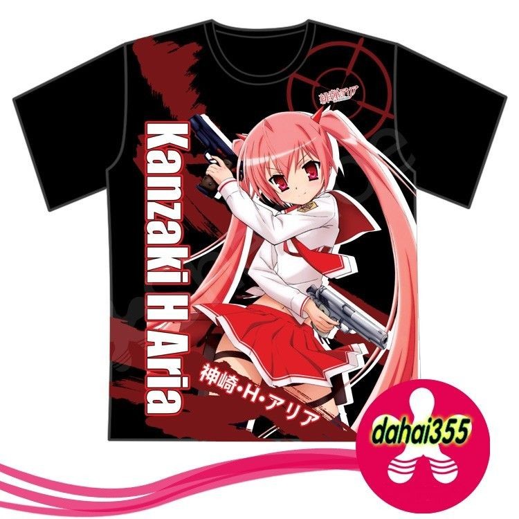 Japanese Anime Aria the Scarlet Ammo Clothing Black T shirt M XL XXL