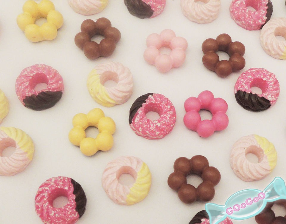 Pcs DIY Pink Strawberry Donut Chocolate Cabochon Scrapbook FlatBack 