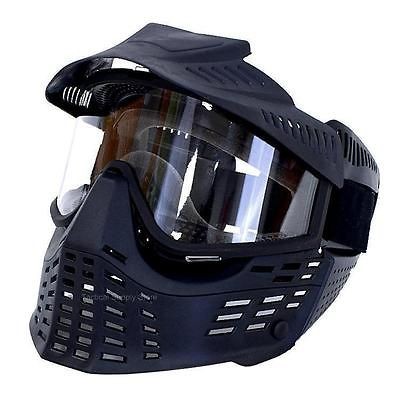 AIRSOFT MASK CLEAR LENS FULL FACE PROTECTIVE GOGGLES VISOR gun rifle 