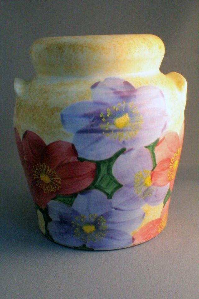 CUTE ART DECO E RADFORD FLORAL HANDLED VASE   PERFECT