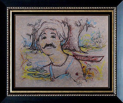   George Blue Dog Rodrigue Pastel on Paper Signed Pop Art Cajun Painting