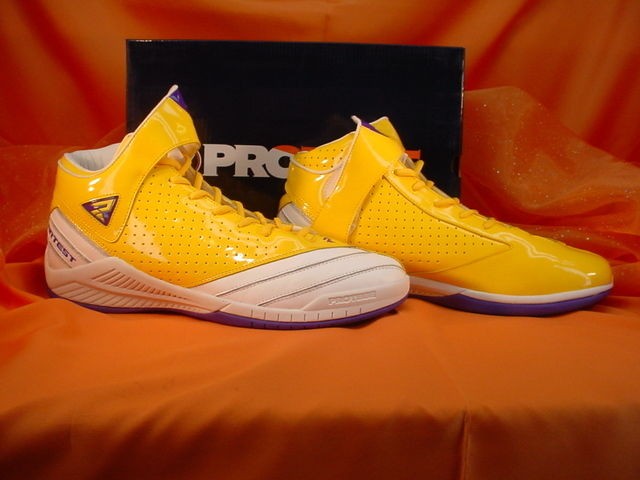 NEW PROTEGE RON ARTEST MENS Yellow White Purple TENNIS SHOES Size 16 