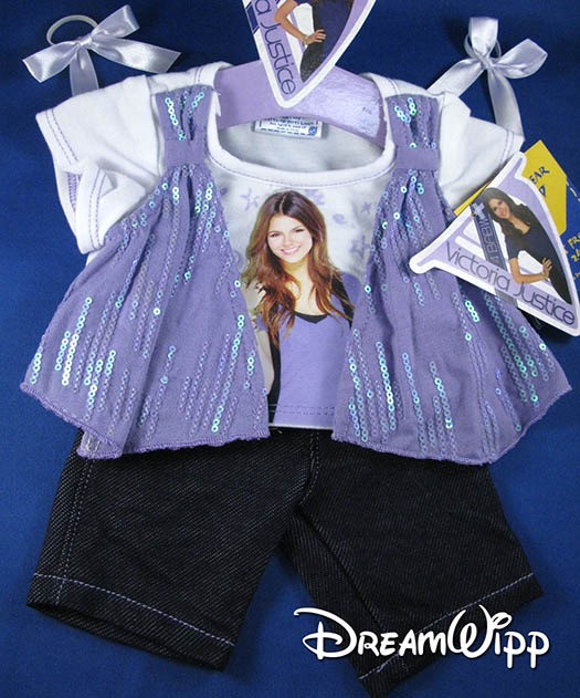 BUILD A BEAR VICTORIA JUSTICE LAVENDER SEQUIN TOP & JEGGINGS TEDDY 