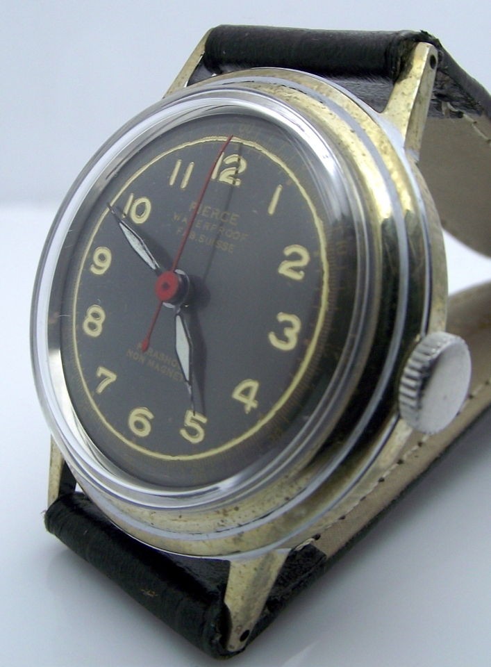 VINTAGE PIERCE WATERPROOF 1930s STAINLESS STEEL