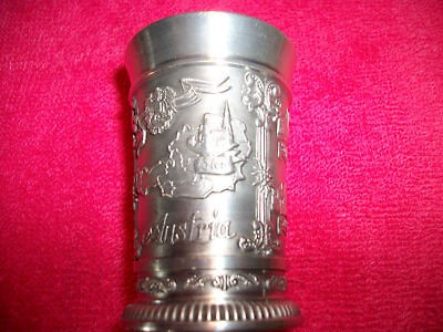 Vintage Zinn Austrian Collectable Pewter Shot Glass