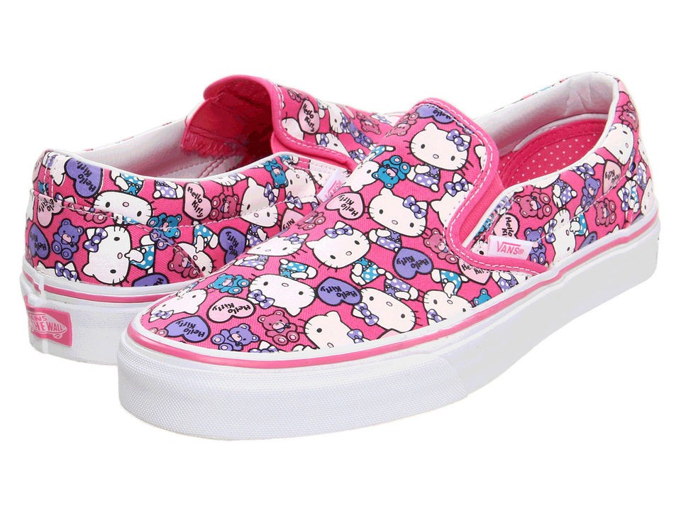   TODDLER VANS CLASSIC SLIP ON HELLO KITTY AZALEA PINK TRUE WHITE ORG