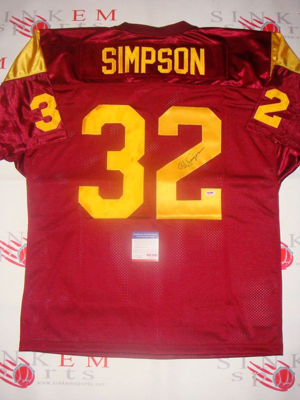 USC Trojans OJ Simpson Signed Heisman Bills Jersey PSA