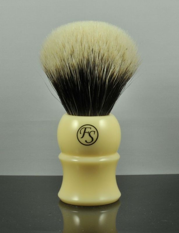 Finest Badger Hair Shaving Brush Faux Ivory Handle New