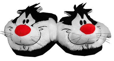 Sylvester The Cat Looney Tunes Face Cartoon Mens Slippers