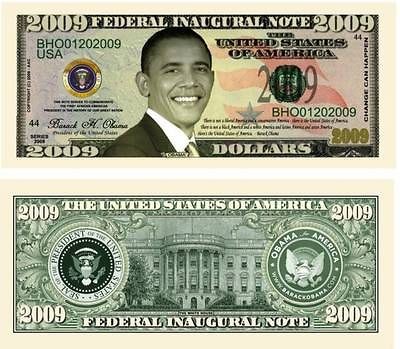 President Barack Obama Inaugural Note / Bills   2 Pack   Occupy Wall 