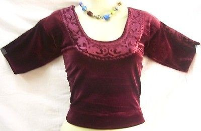   Velvet Workout Blouse Belly Bellydance Top Girls Yoga 34 #0AV9O