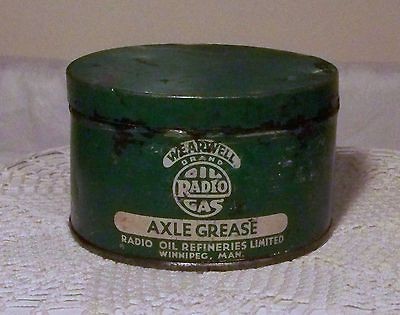 Vintage WEARWELL OIL RADIO GAS Axle Grease Collectible WINNIPEG 