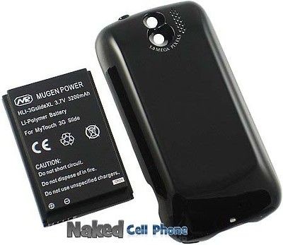 NEW 3200mAh BLACK EXTENDED BATTERY FOR MYTOUCH 3G SLIDE