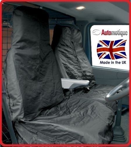 FORD TRANSIT SWB MWB LWB HEAVY DUTY VAN SEAT COVERS BLACK WATERPROOF 