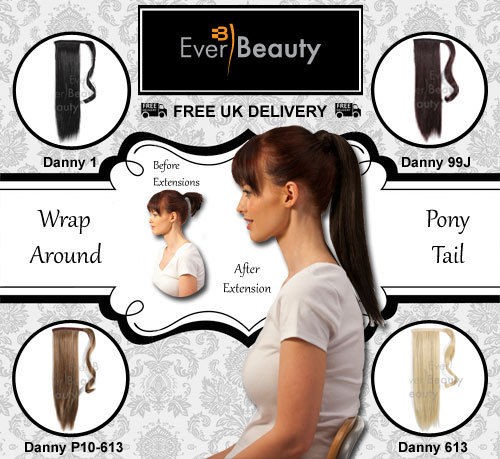 Superior Qulity Wrap Around Clip In Ponytail Hair Extension Pieces 