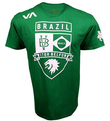   FIGHT T SHIRT VA RVCA MEDIUM UFC 142 WALKOUT VITOR BELFORT GREEN MMA