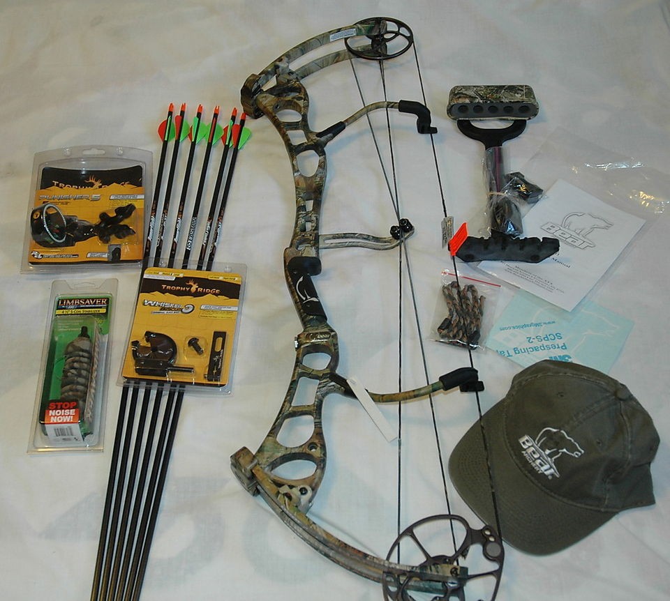 New 2013 Bear Archery Anarchy 28/60 RH Compound Bow Pkg 1 Dz Arrows 