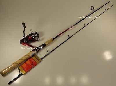 LOT OF 3 PFLUEGER ECHELON ROD AND REEL SPINNING 66 FISHING COMBO 