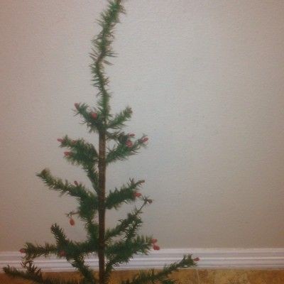 Old Antique German Goose Feather Christmas Tree 34 Inch Tall Good 